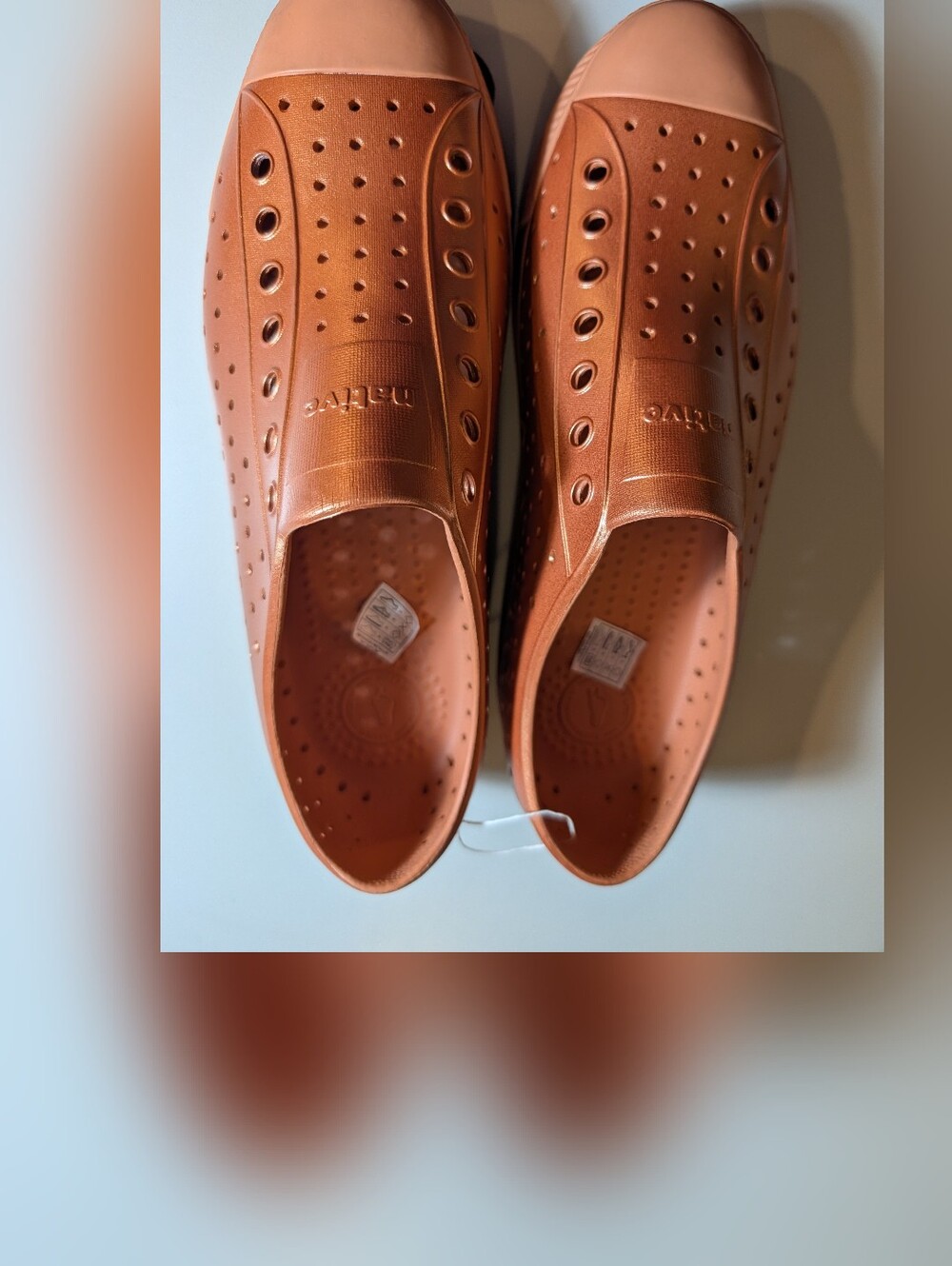 Native Men's Jefferson  Slip-On Loafers in Metallic Orange Size 11 New